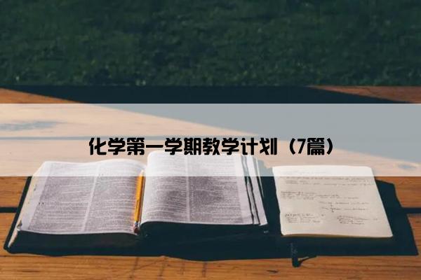 化学第一学期教学计划（7篇）