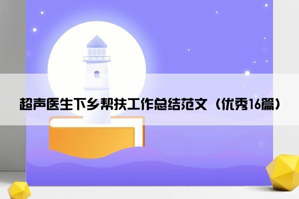 超声医生下乡帮扶工作总结范文（优秀16篇）