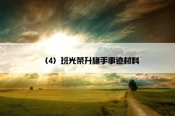 （4）班光荣升旗手事迹材料