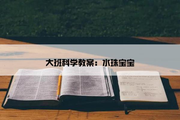 大班科学教案：水珠宝宝