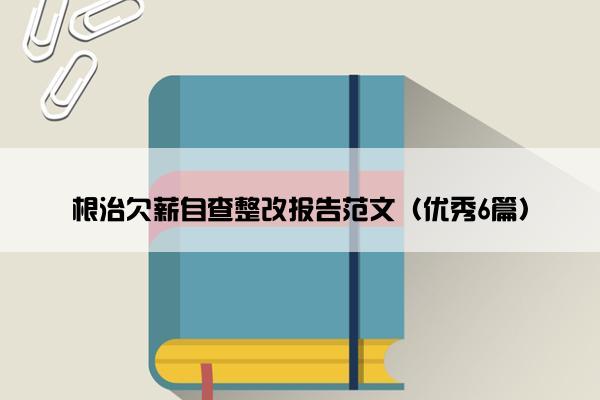 根治欠薪自查整改报告范文（优秀6篇）