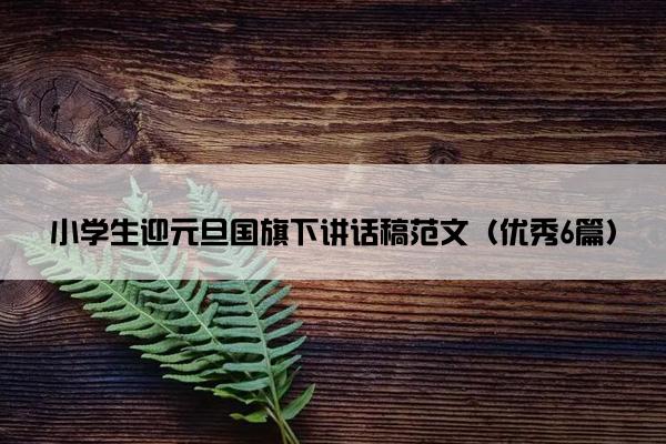 小学生迎元旦国旗下讲话稿范文（优秀6篇）