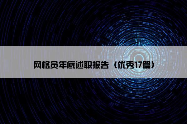 网格员年底述职报告（优秀17篇）