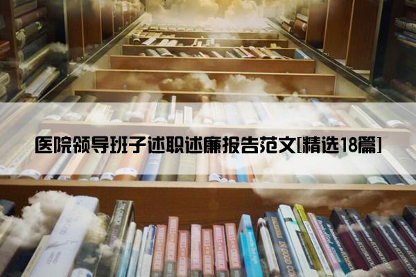 医院领导班子述职述廉报告范文[精选18篇]