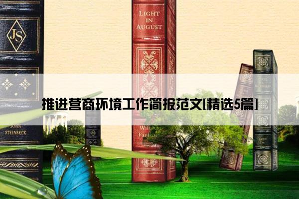推进营商环境工作简报范文[精选5篇]