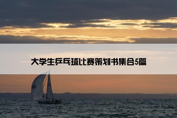 大学生乒乓球比赛策划书集合5篇