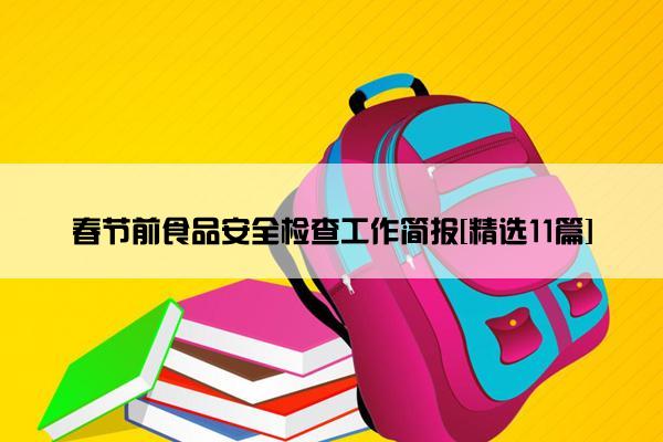 春节前食品安全检查工作简报[精选11篇]