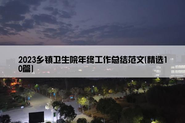 2023乡镇卫生院年终工作总结范文[精选10篇]