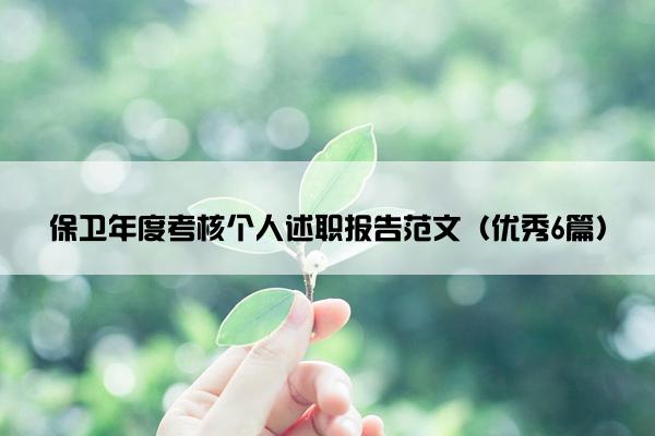保卫年度考核个人述职报告范文（优秀6篇）