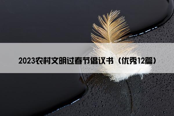 2023农村文明过春节倡议书（优秀12篇）
