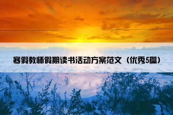 寒假教师假期读书活动方案范文（优秀5篇）