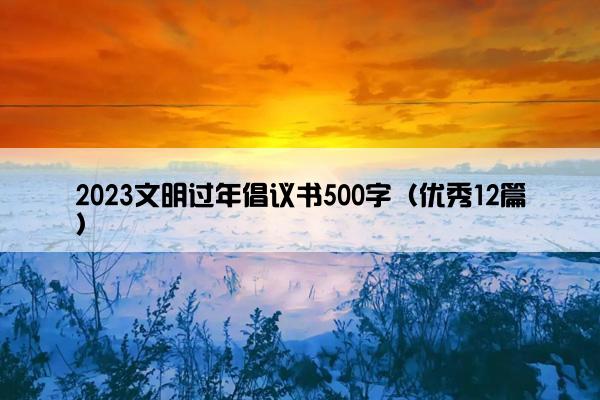 2023文明过年倡议书500字（优秀12篇）