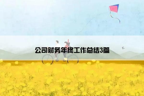 公司财务年终工作总结3篇
