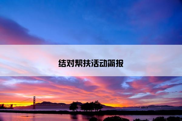 结对帮扶活动简报