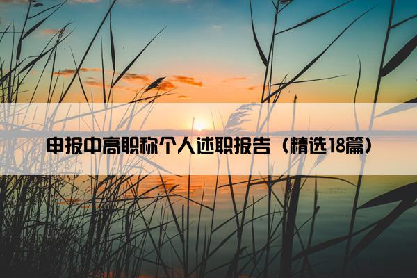 申报中高职称个人述职报告（精选18篇）
