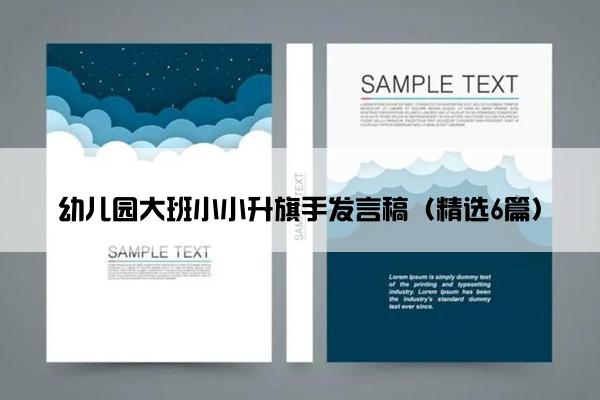 幼儿园大班小小升旗手发言稿（精选6篇）