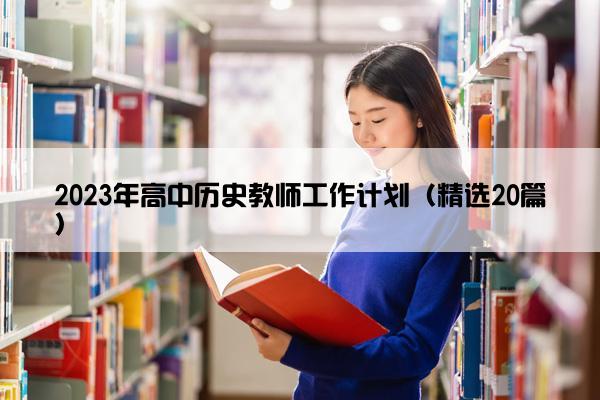 2023年高中历史教师工作计划（精选20篇）