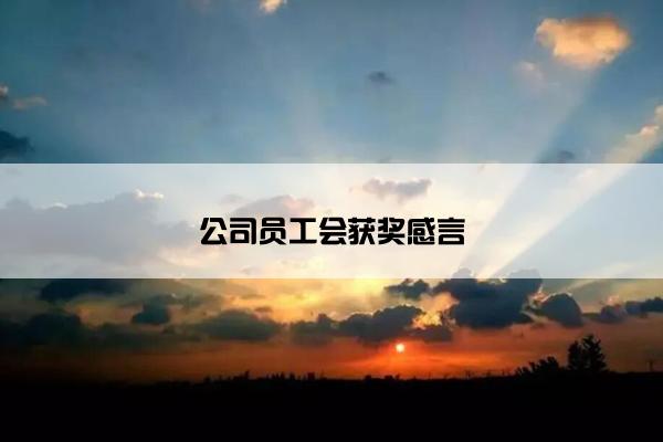 公司员工会获奖感言