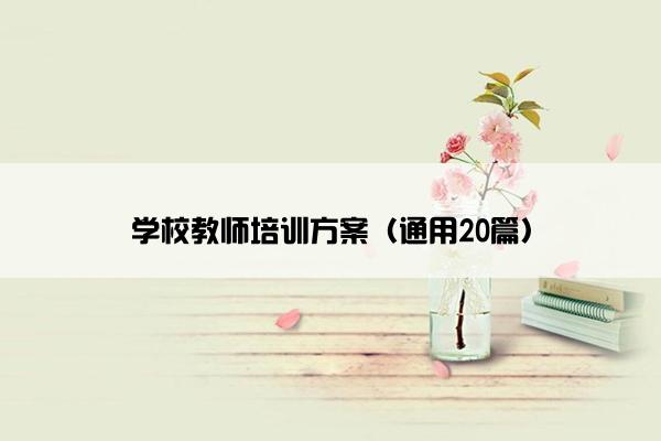 学校教师培训方案（通用20篇）