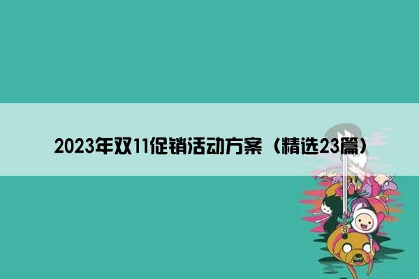 2023年双11促销活动方案（精选23篇）