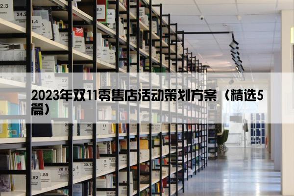 2023年双11零售店活动策划方案（精选5篇）