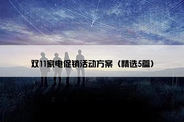双11家电促销活动方案（精选5篇）