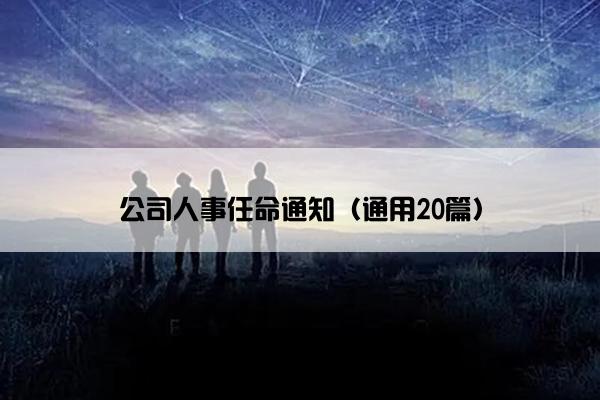 公司人事任命通知（通用20篇）
