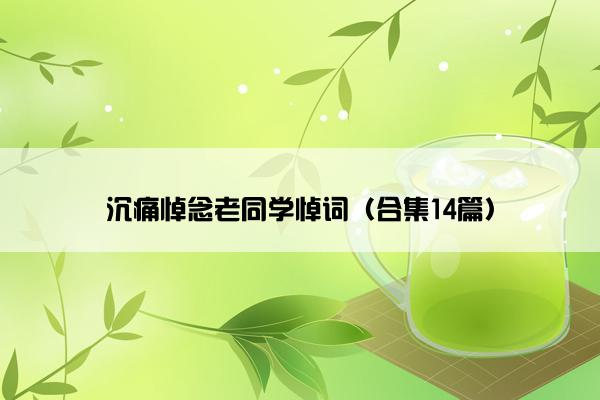 沉痛悼念老同学悼词（合集14篇）