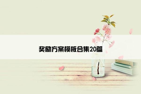 奖励方案模板合集20篇