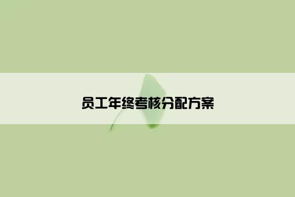 员工年终考核分配方案