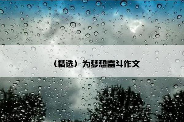 （精选）为梦想奋斗作文