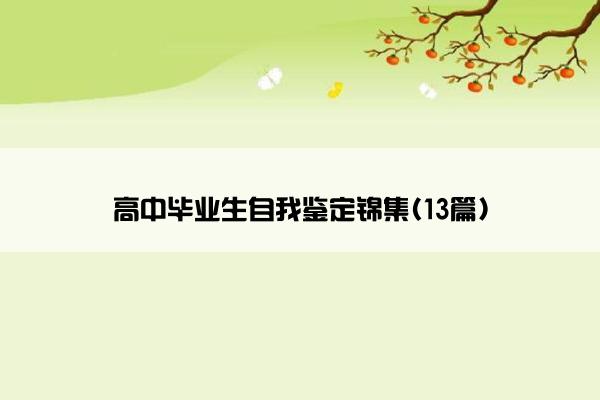 高中毕业生自我鉴定锦集(13篇)