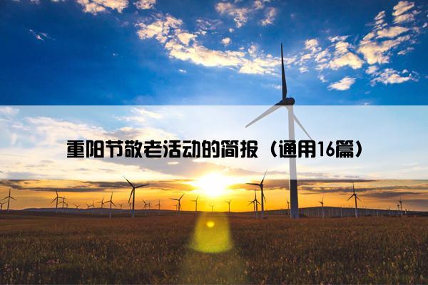 重阳节敬老活动的简报（通用16篇）