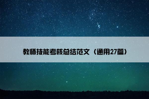 教师技能考核总结范文（通用27篇）