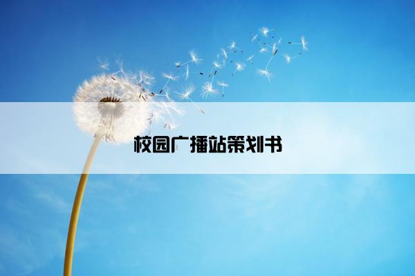 校园广播站策划书
