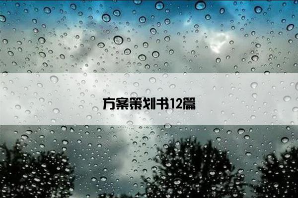方案策划书12篇