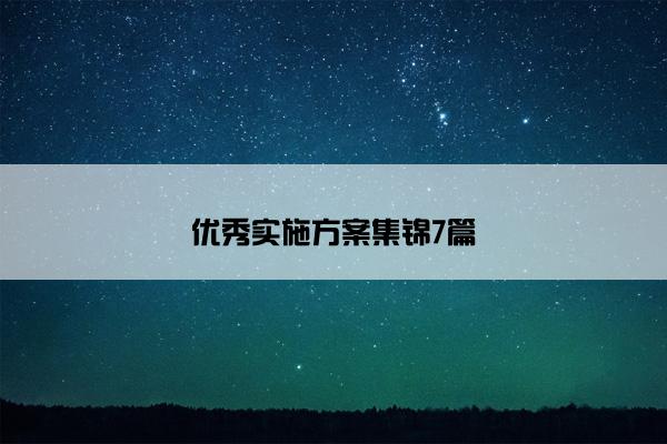 优秀实施方案集锦7篇