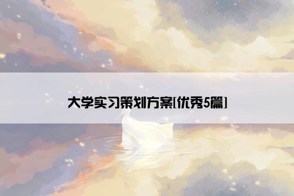 大学实习策划方案[优秀5篇]