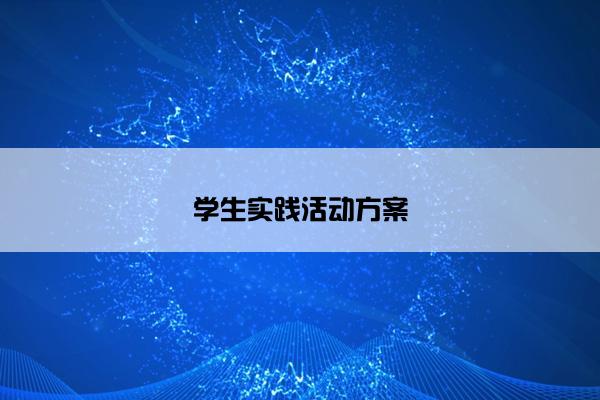 学生实践活动方案