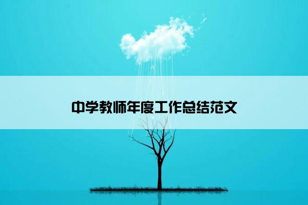 中学教师年度工作总结范文
