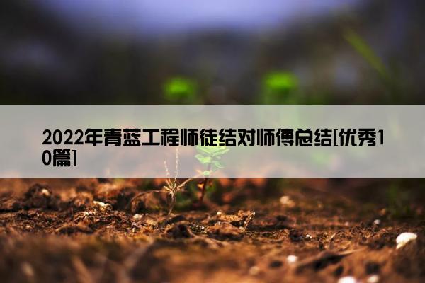 2022年青蓝工程师徒结对师傅总结[优秀10篇]