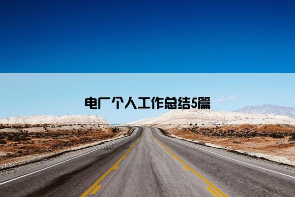 电厂个人工作总结5篇