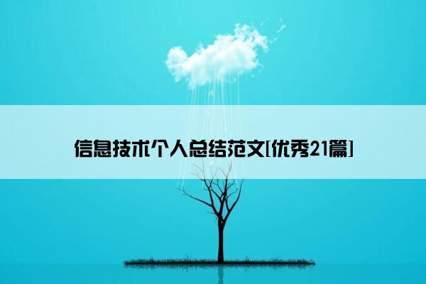 信息技术个人总结范文[优秀21篇]