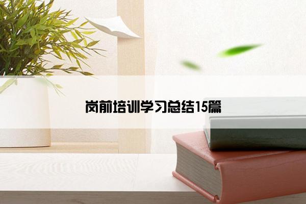 岗前培训学习总结15篇