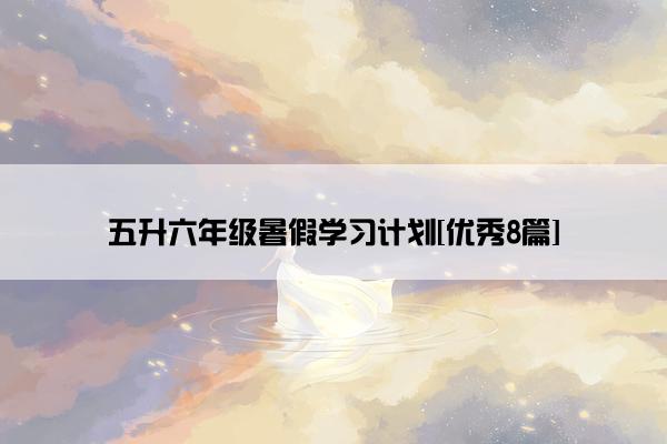 五升六年级暑假学习计划[优秀8篇]