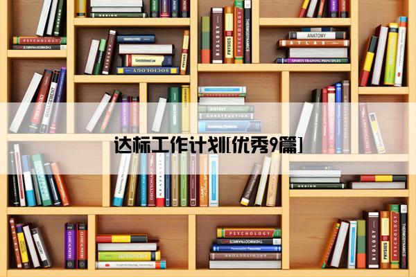 达标工作计划[优秀9篇]