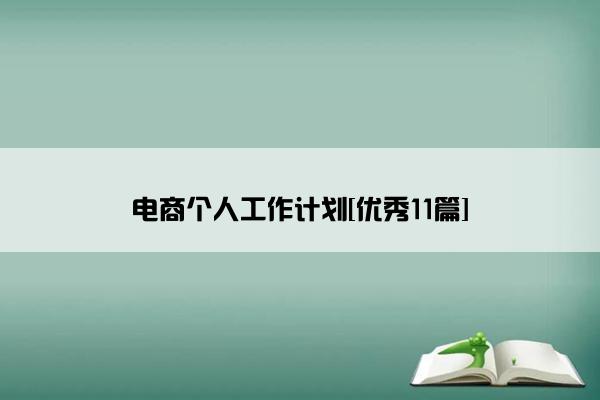 电商个人工作计划[优秀11篇]