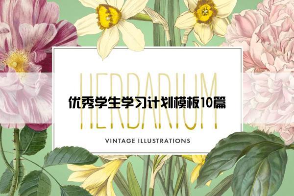 优秀学生学习计划模板10篇