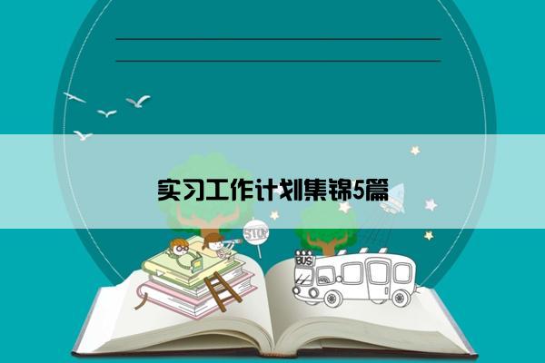 实习工作计划集锦5篇