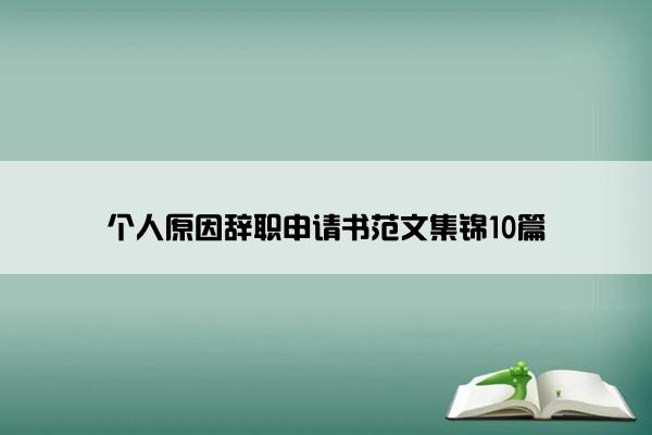 个人原因辞职申请书范文集锦10篇